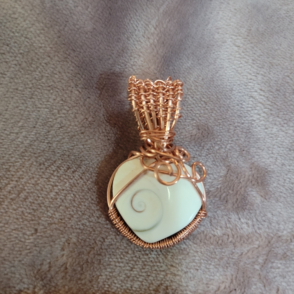 Handcrafted By Me Double Sided Wire Wrapped Stone Shiva Eye And Aqua Pendant